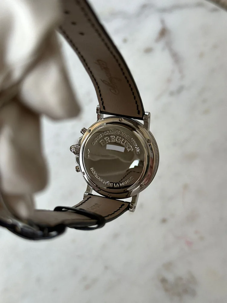 Breguet Marine Chronograph Platinum Diamond Indicators MOP Dial